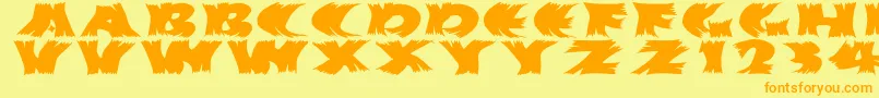 Hurrikanish Font – Orange Fonts on Yellow Background