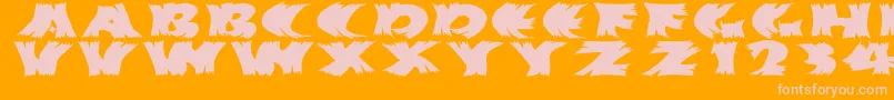 Hurrikanish Font – Pink Fonts on Orange Background