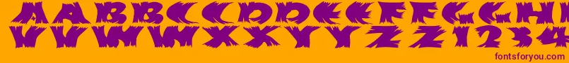 Hurrikanish Font – Purple Fonts on Orange Background