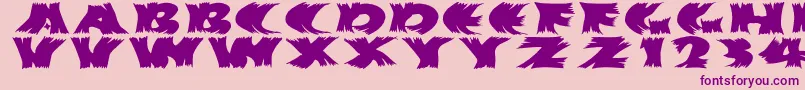 Hurrikanish-Schriftart – Violette Schriften auf rosa Hintergrund