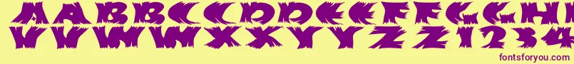 Hurrikanish Font – Purple Fonts on Yellow Background