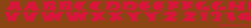 Hurrikanish Font – Red Fonts on Brown Background