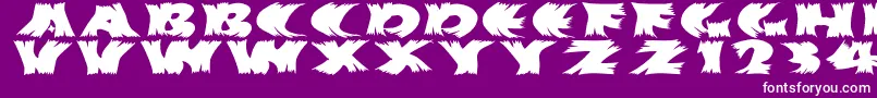 Шрифт Hurrikanish – белые шрифты на фиолетовом фоне