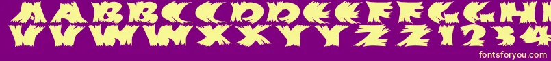 Hurrikanish Font – Yellow Fonts on Purple Background