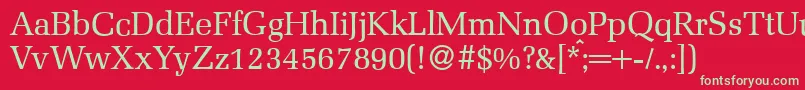 フォントMelmacRegular – 赤い背景に緑の文字