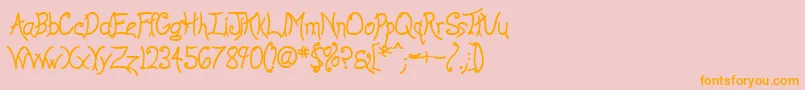 AnywayBold-Schriftart – Orangefarbene Schriften auf rosa Hintergrund