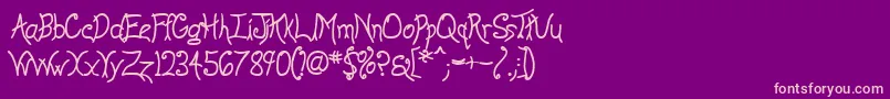 AnywayBold Font – Pink Fonts on Purple Background