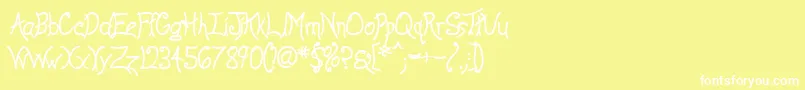 AnywayBold-Schriftart – Weiße Schriften auf gelbem Hintergrund
