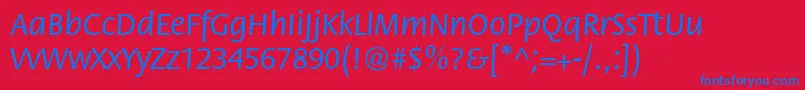 Florac Font – Blue Fonts on Red Background