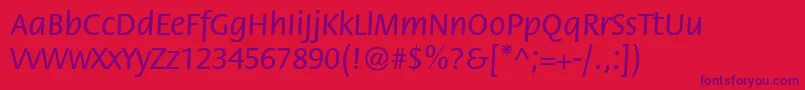 Florac Font – Purple Fonts on Red Background