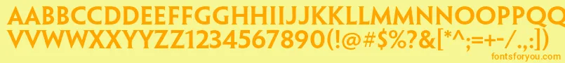 フォントPenumbrahalfserifstdSebd – オレンジの文字が黄色の背景にあります。