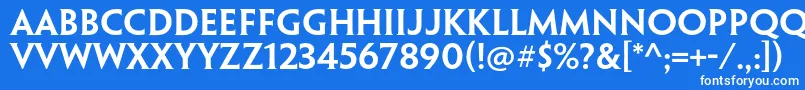 Шрифт PenumbrahalfserifstdSebd – белые шрифты на синем фоне