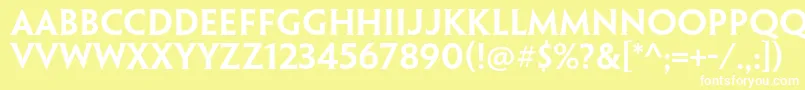 PenumbrahalfserifstdSebd-fontti – valkoiset fontit keltaisella taustalla