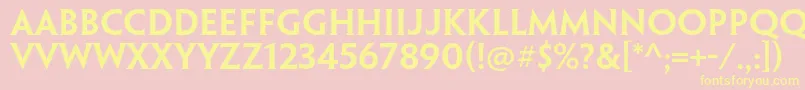 PenumbrahalfserifstdSebd-fontti – keltaiset fontit vaaleanpunaisella taustalla