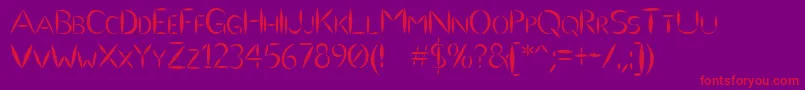 UlseFreehand Font – Red Fonts on Purple Background