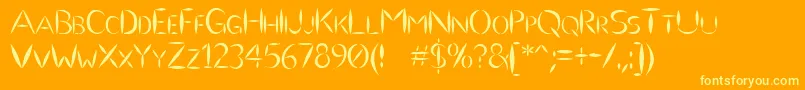 UlseFreehand Font – Yellow Fonts on Orange Background