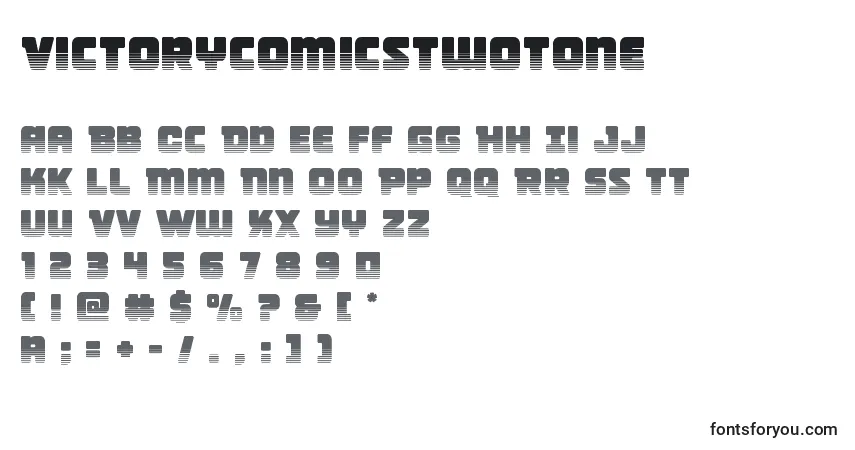 Czcionka Victorycomicstwotone – alfabet, cyfry, specjalne znaki