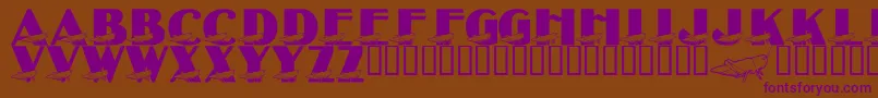 LmsYesYoungGrasshopper Font – Purple Fonts on Brown Background