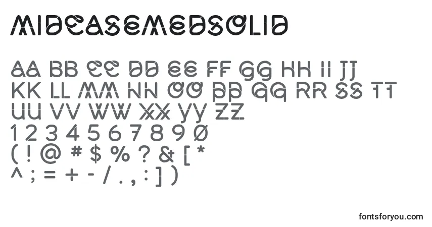 Czcionka MidcaseMedsolid – alfabet, cyfry, specjalne znaki