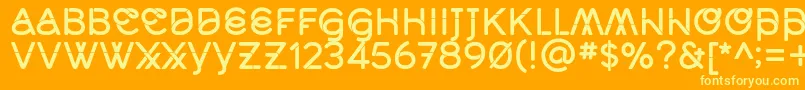 MidcaseMedsolid Font – Yellow Fonts on Orange Background