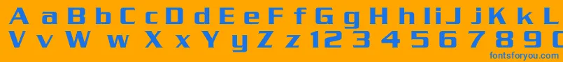 Serpentinc Font – Blue Fonts on Orange Background