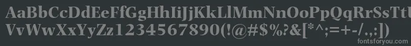 フォントPhotinamtstdBold – 黒い背景に灰色の文字