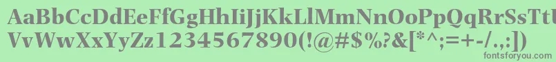 フォントPhotinamtstdBold – 緑の背景に灰色の文字