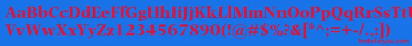 PhotinamtstdBold Font – Red Fonts on Blue Background