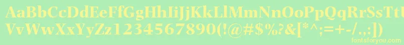 PhotinamtstdBold Font – Yellow Fonts on Green Background