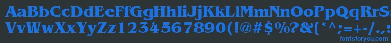 フォントAgbengalyBold – 黒い背景に青い文字