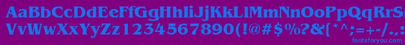 フォントAgbengalyBold – 紫色の背景に青い文字