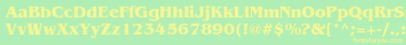 AgbengalyBold-fontti – keltaiset fontit vihreällä taustalla