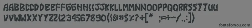 フォントJiDuckabushCaps – 黒い文字の灰色の背景