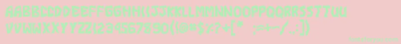 JiDuckabushCaps Font – Green Fonts on Pink Background