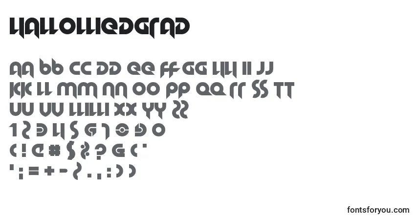 Schriftart HallowedGrad – Alphabet, Zahlen, spezielle Symbole