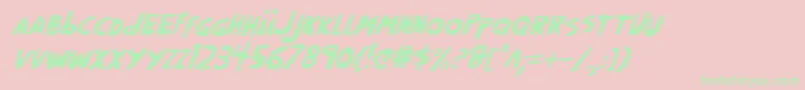 CrappityCrapCrapCondital Font – Green Fonts on Pink Background