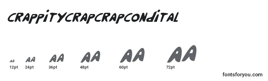 Размеры шрифта CrappityCrapCrapCondital