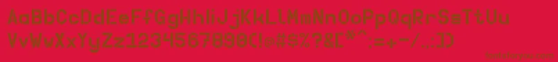 Więcej informacji o czcionce Betong Czcionka Betong – brązowe czcionki na czerwonym tle
