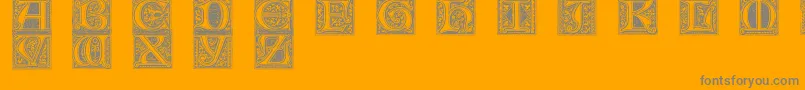 Mevno1-fontti – harmaat kirjasimet oranssilla taustalla
