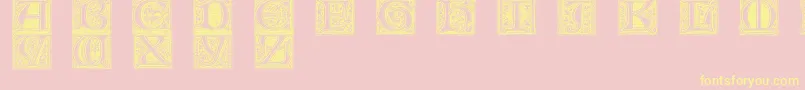 Mevno1-Schriftart – Gelbe Schriften auf rosa Hintergrund