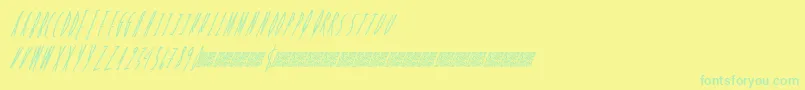 Fonte Freshcandy – fontes verdes em um fundo amarelo