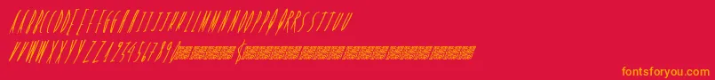 フォントFreshcandy – 赤い背景にオレンジの文字