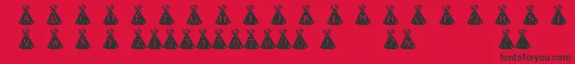 Police PartyHats – polices noires sur fond rouge