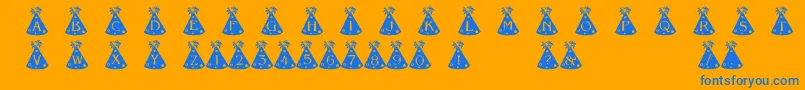 Czcionka PartyHats – niebieskie czcionki na pomarańczowym tle