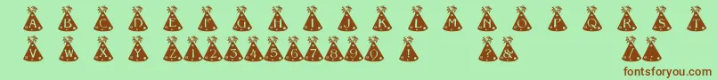 Fonte PartyHats – fontes marrons em um fundo verde
