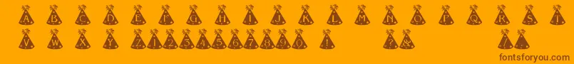 Шрифт PartyHats – коричневые шрифты на оранжевом фоне