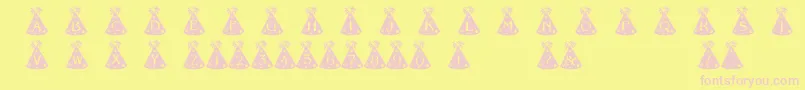 PartyHats-Schriftart – Rosa Schriften auf gelbem Hintergrund