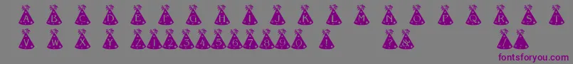 PartyHats-fontti – violetit fontit harmaalla taustalla