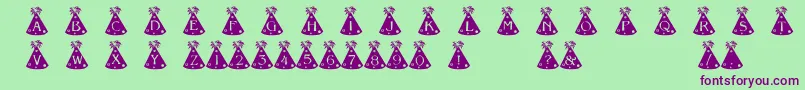 PartyHats Font – Purple Fonts on Green Background