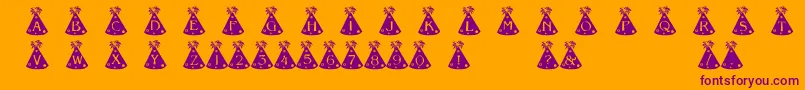 PartyHats-fontti – violetit fontit oranssilla taustalla